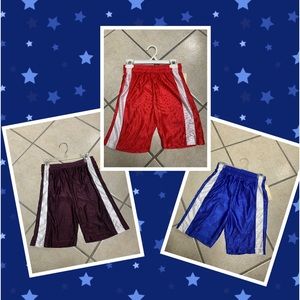 Kids Red Blue or Maroon & White 6” Inseam Dazzle Athletic Shorts… Choose 1 NWT
